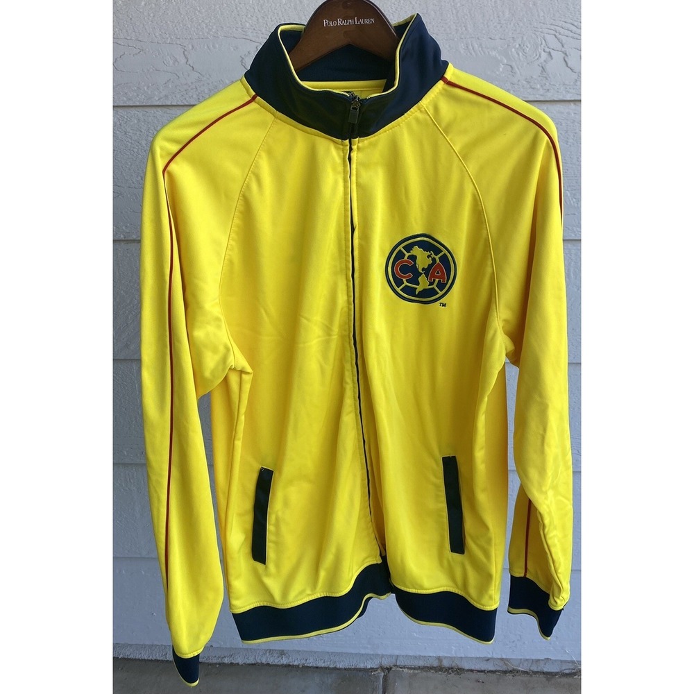 Club America Men's FC Track Jacket Yellow Blue size Large
